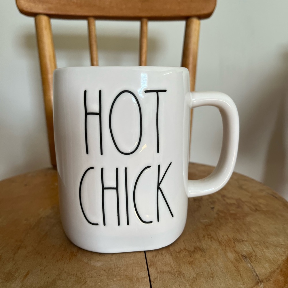 Rae Dunn Cream Mug - Hot Chick Design